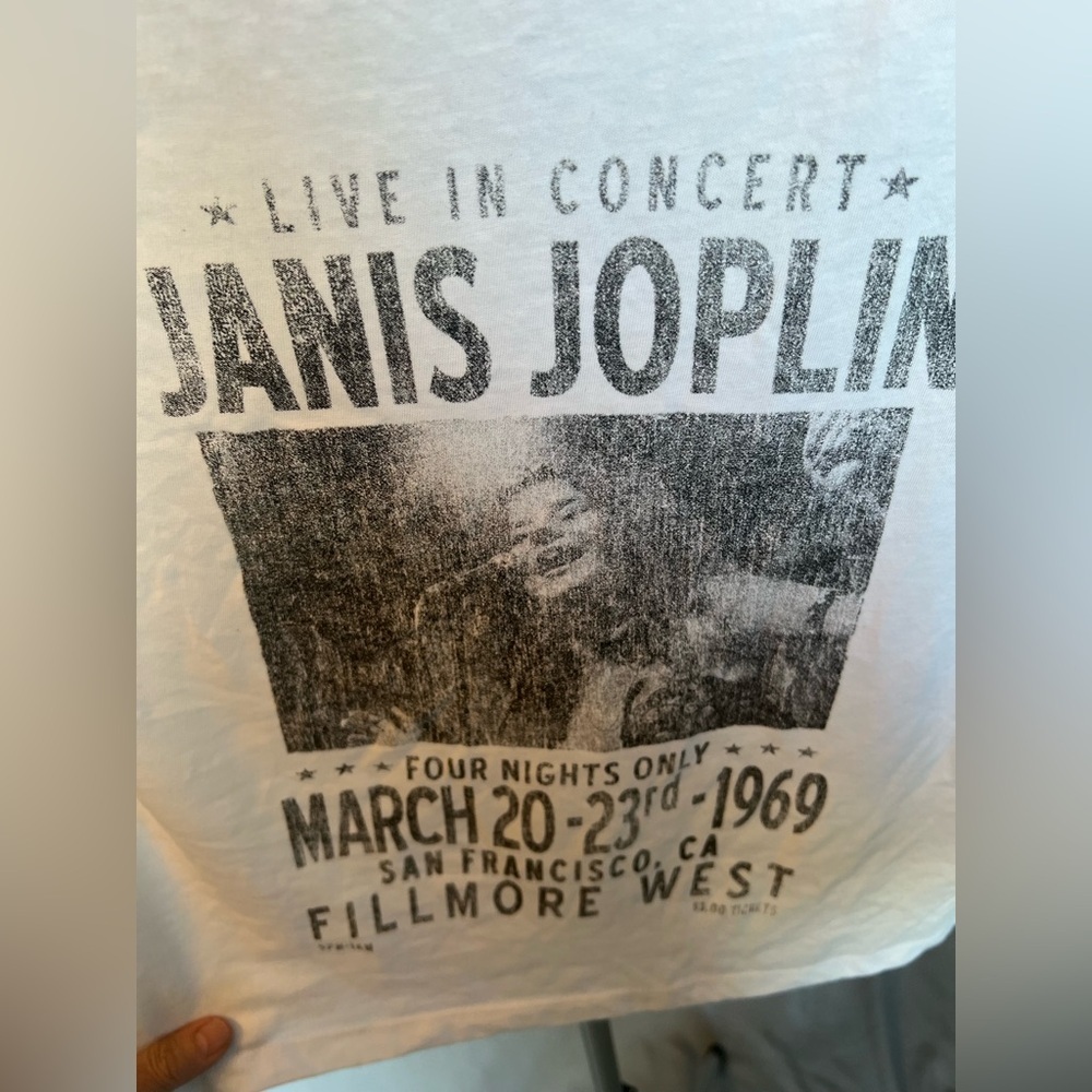 White Janis Joplin Graphic T-Shirt - Picture 3 of 5